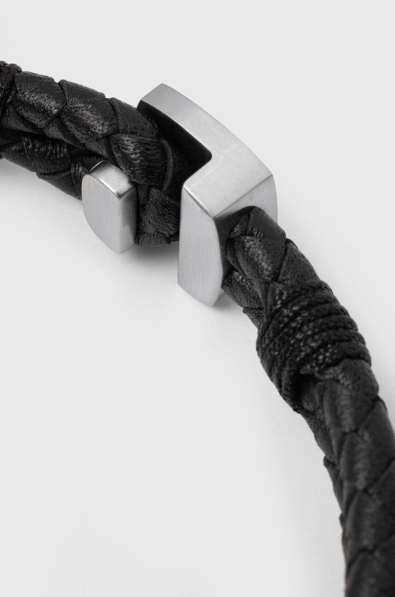 BOSS bratara de piele 1580047M negru AA00