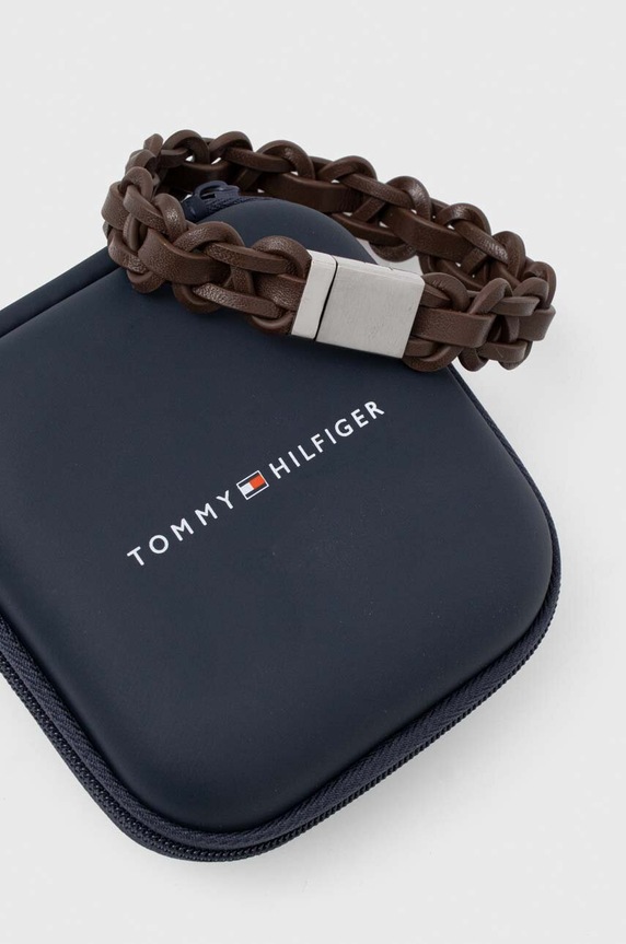 Kožna narukvica Tommy Hilfiger smeđa 2790373