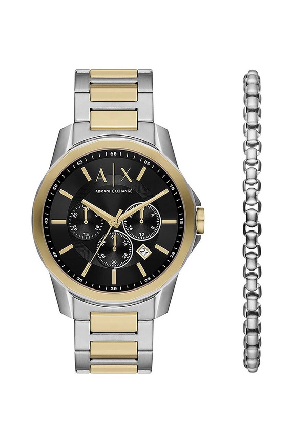 Armani Exchange zegarek i bransoletka czarny AX7148SET