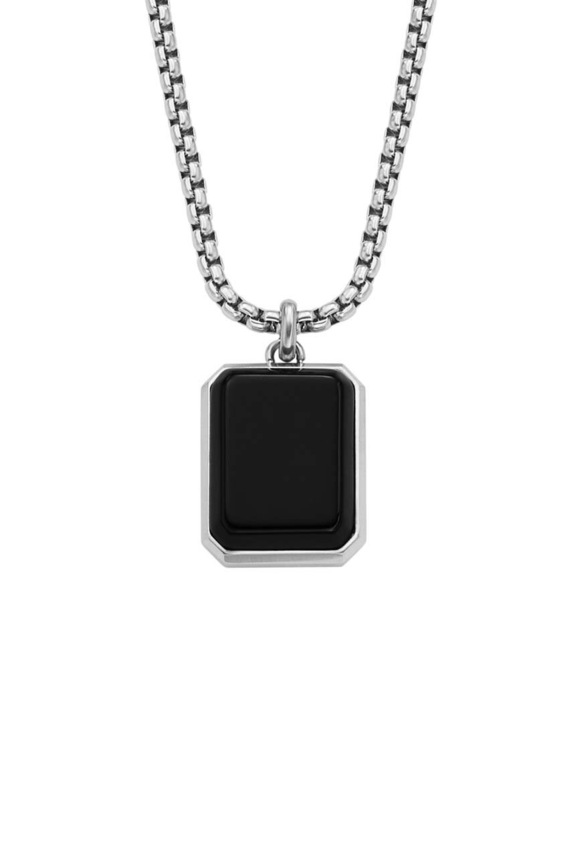Fossil collana pietra naturale argento JF04601040