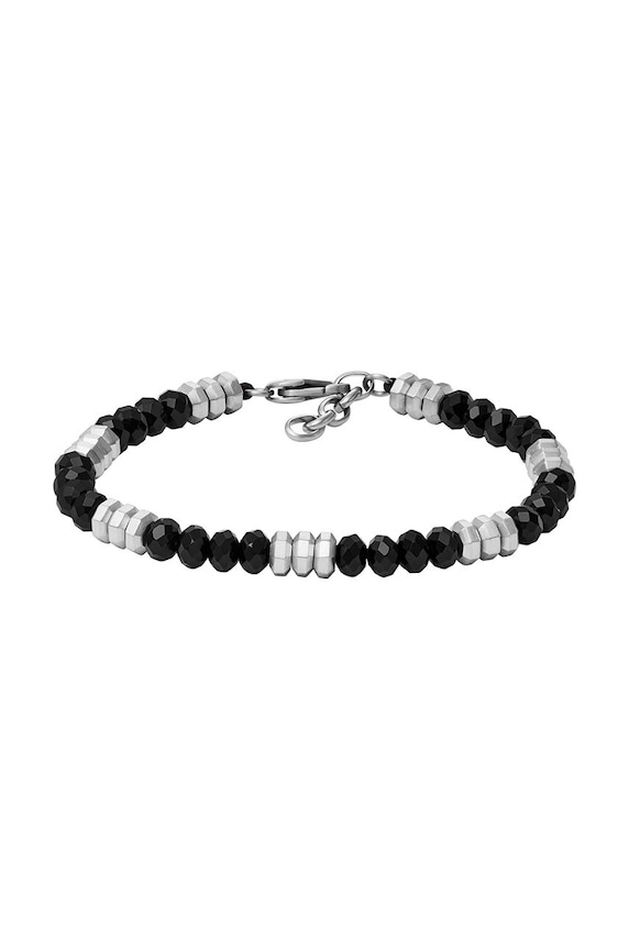 Fossil bratara piatră naturală argintiu JF04602040