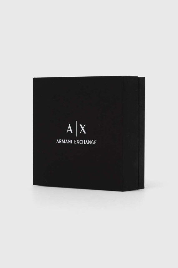 Armani Exchange bransoletka skórzana dwustronna czarny AXG0107040