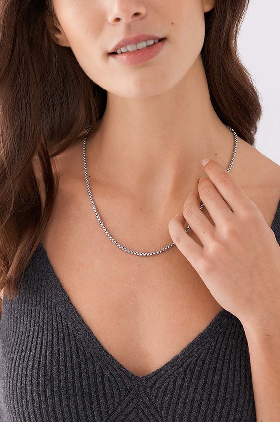 Κολιέ Fossil JF04505040 ασημί