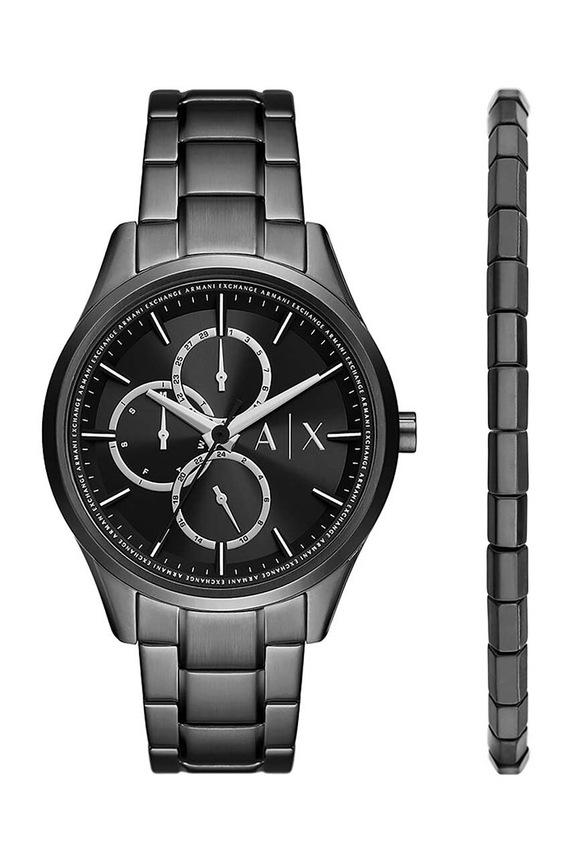 Hodinky a náramok Armani Exchange čierna AX7154SET