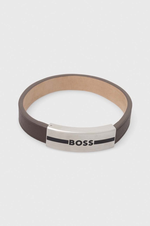BOSS bransoletka skórzana Gift Box czarny 1580496M