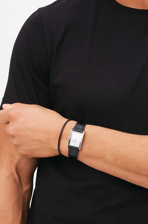 Accessori Daniel Wellington bracciale in pelle DW00400707 nero