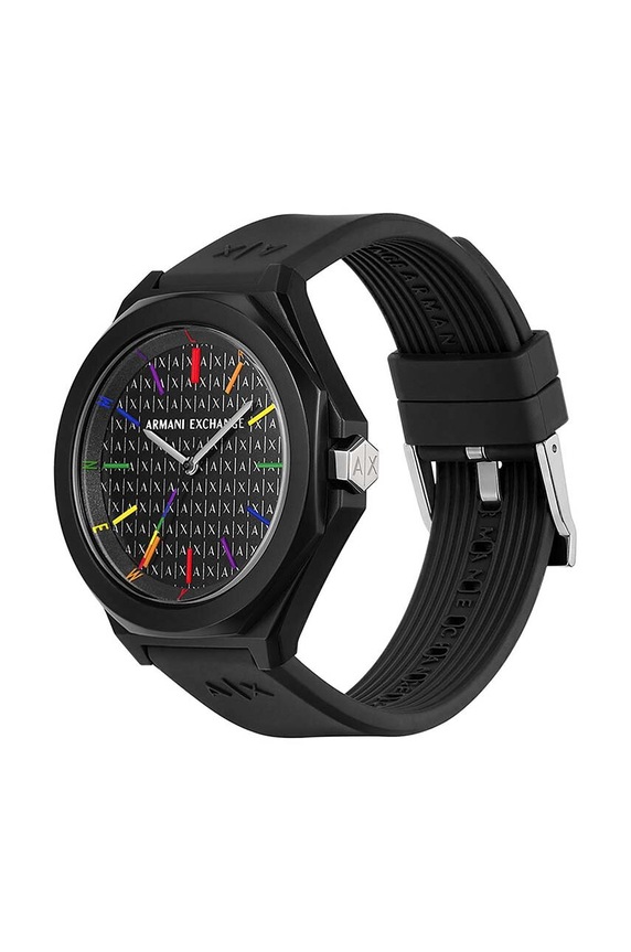 Armani Exchange zegarek i bransoletka AX7158SET czarny AA00