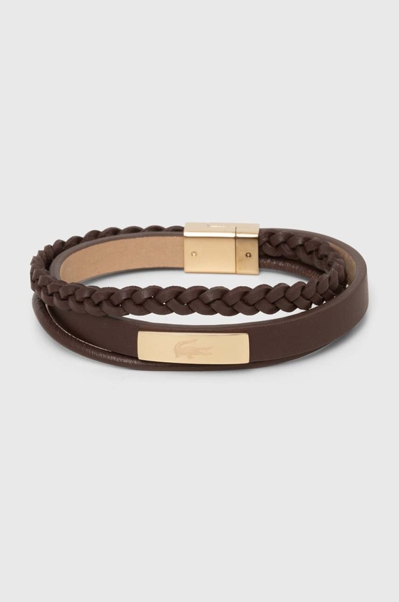 Lacoste bracciale in pelle altro marrone 2040317