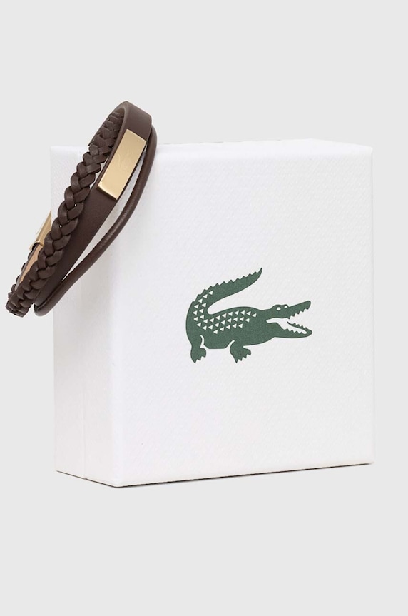Lacoste bracciale in pelle 2040317 marrone AA00