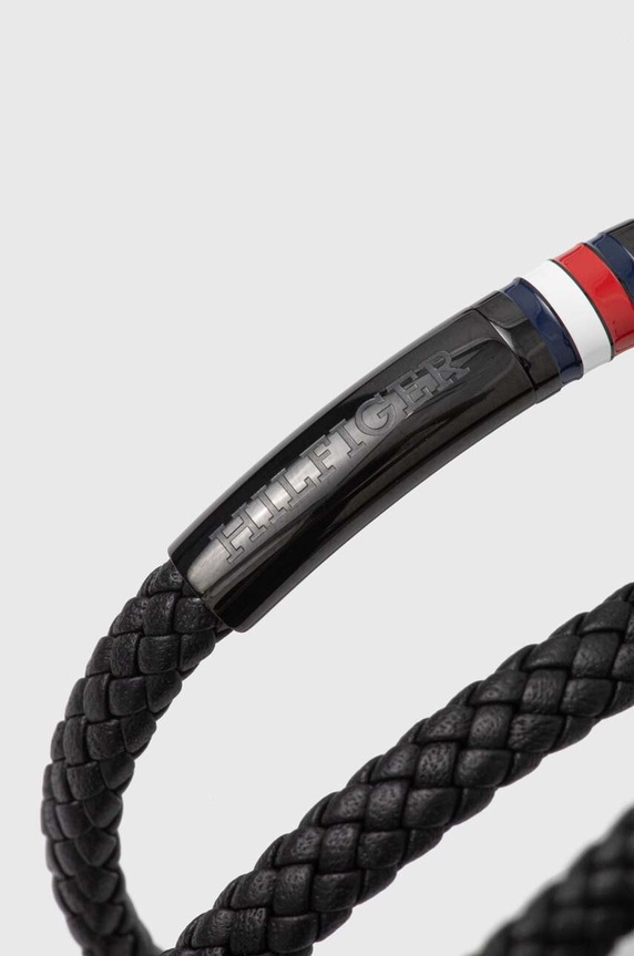 Tommy Hilfiger bőr karkötő 2790552 fekete AA00