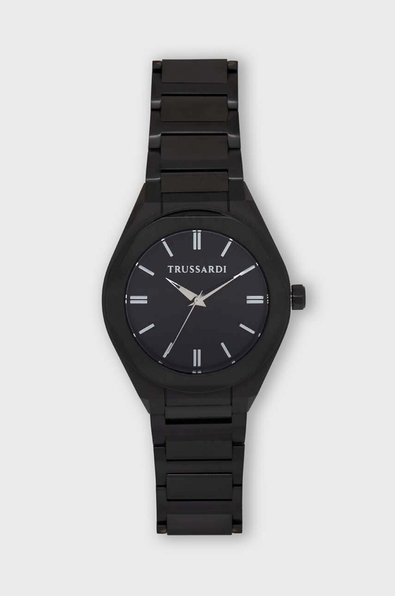 Trussardi zegarek i etui na karty czarny R2453156007