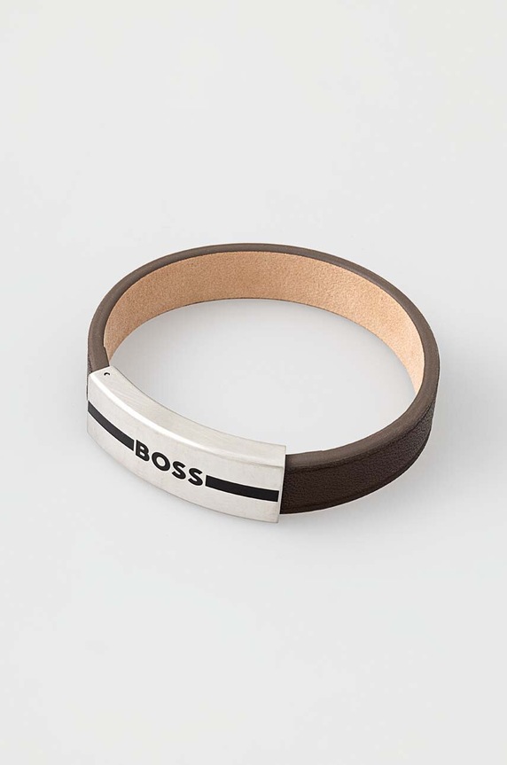 BOSS bransoletka skórzana Gift Box brązowy 1580496S