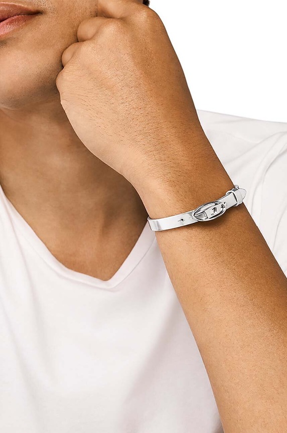 Αξεσουάρ Δερμάτινο βραχιόλι Diesel DX1518040 ασημί