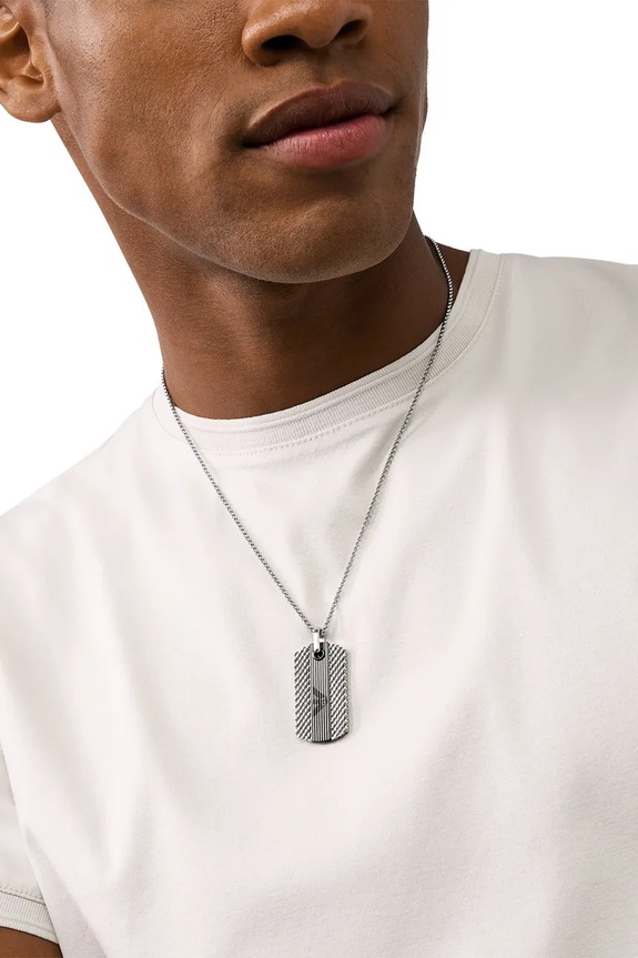Akcesoria Emporio Armani naszyjnik Eagle Logo EGS3149040 srebrny