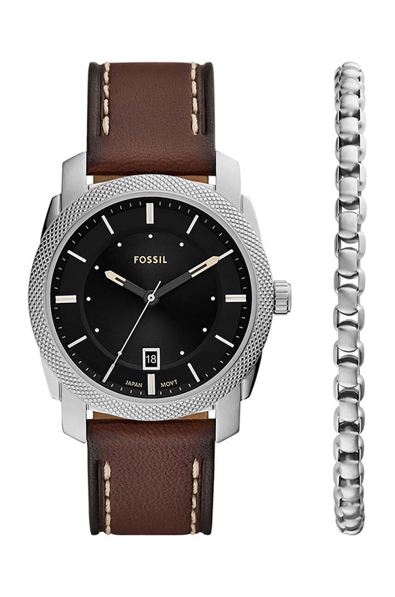 Fossil ceas si bratara argintiu FS6081SET