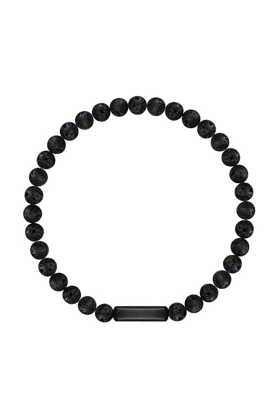 Lilou bransoletka z naturalnymi kamieniami Stones kamień naturalny czarny 226/190/BRA/ASH/NO1/40