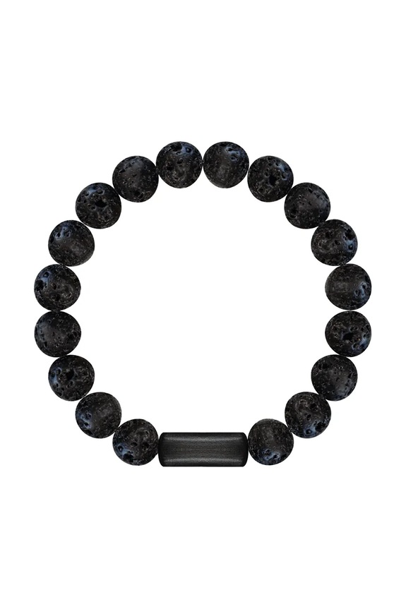 Lilou természetes kövekkel díszített karkötő Stones természetes kő fekete 226/190/BRA/ASH/NO1/80