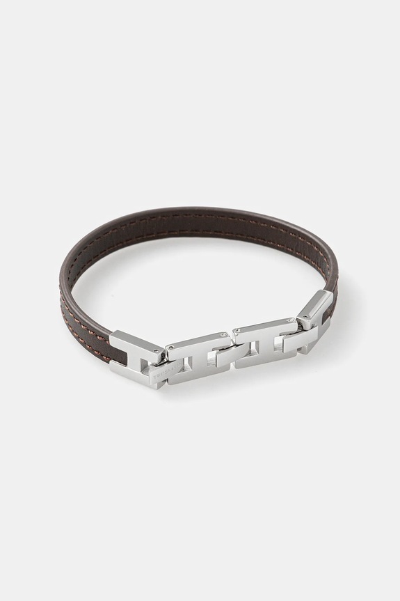 Kožený náramok Trussardi T-LEATHER hnedá TJAXZ02