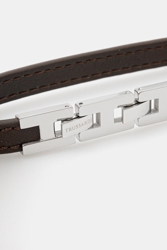 Kožený náramok Trussardi T-LEATHER TJAXZ02 hnedá AA00