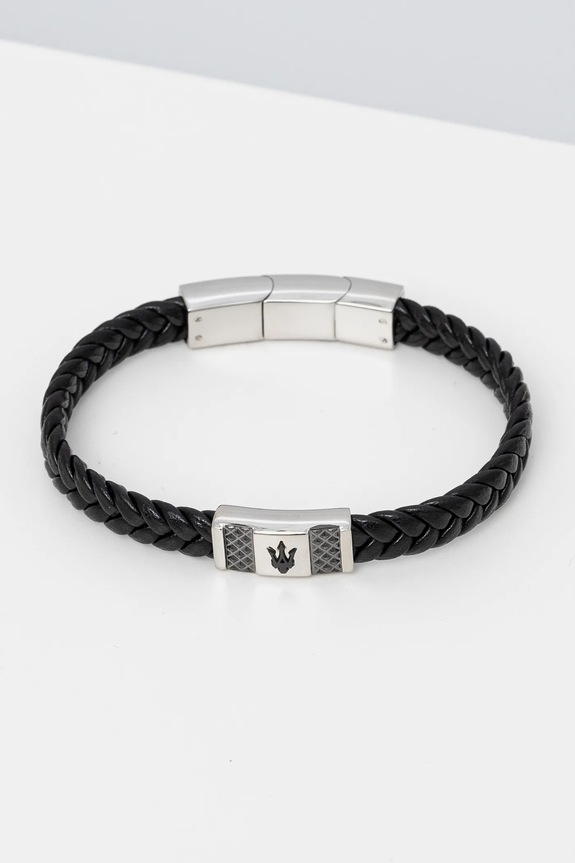 Maserati bracciale in pelle LEATHER vera pelle nero JM424AVE25