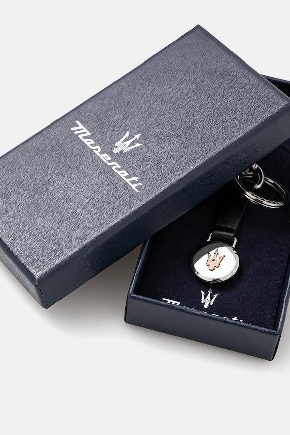 Kožená kľúčenka Maserati KMU5240101 strieborná AA00