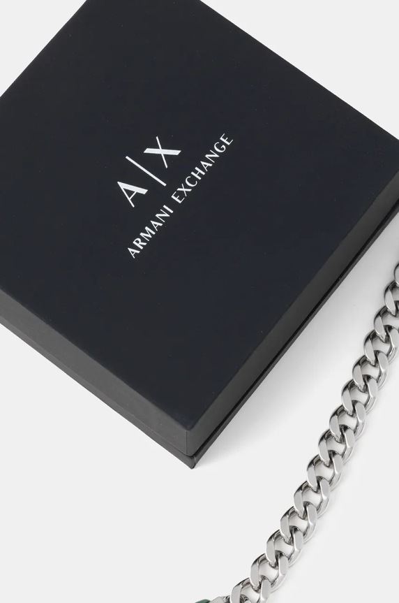 Akcesoria Armani Exchange bransoletka LOGO AXG0154040 srebrny
