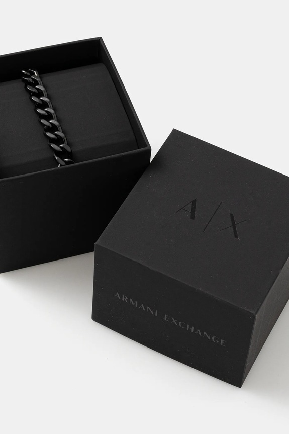 Akcesoria Armani Exchange bransoletka LOGO AXG0156001 czarny