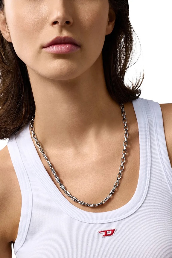 Αξεσουάρ Κολιέ Diesel CHAIN NECKLACE DX1582040 ασημί