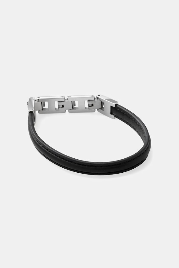 Δερμάτινο βραχιόλι Trussardi T-LEATHER ασημί TJAXZ03