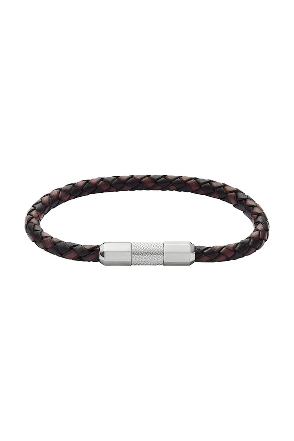 Fossil brățară de piele argintiu JF04918040