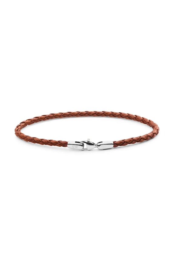 Kožený náramok Daniel Wellington Darčekový box strieborná DW00401747