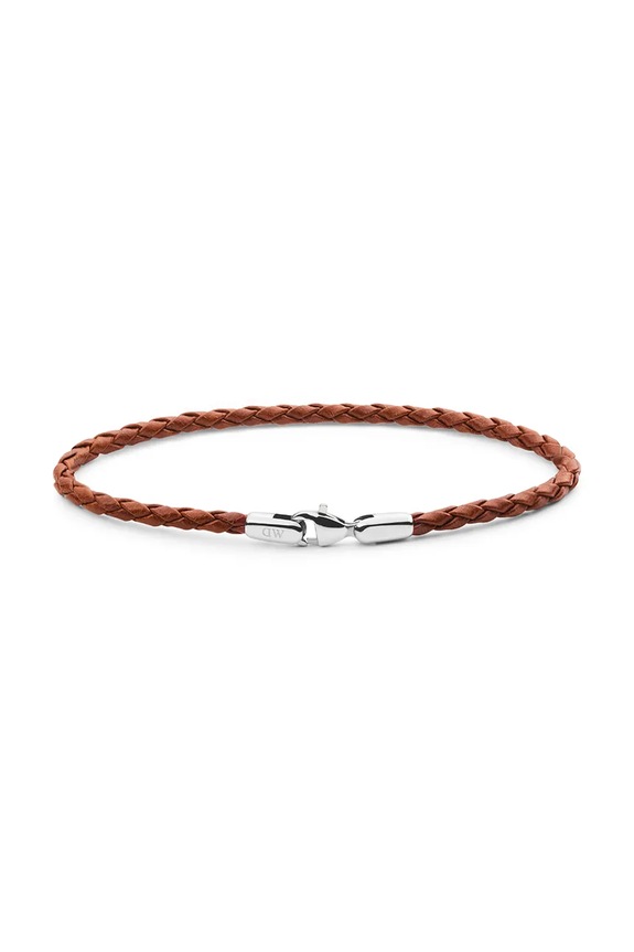 Daniel Wellington bransoletka skórzana srebrny DW00401751