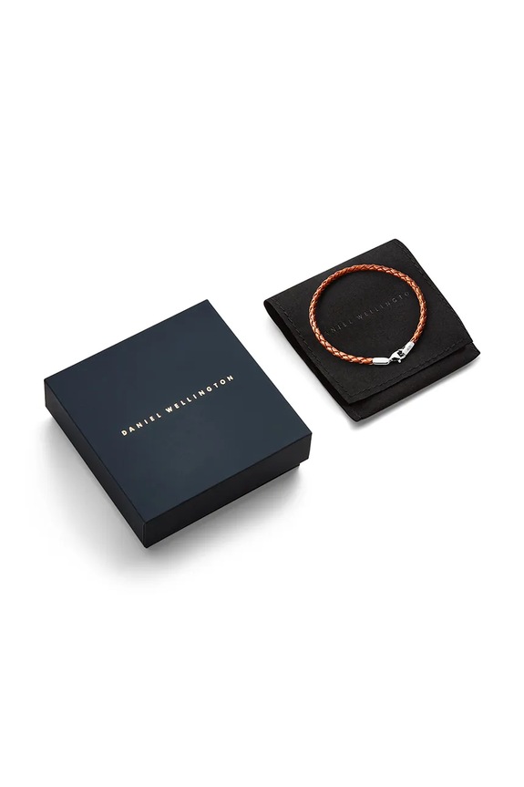 Daniel Wellington bransoletka skórzana srebrny DW00401751