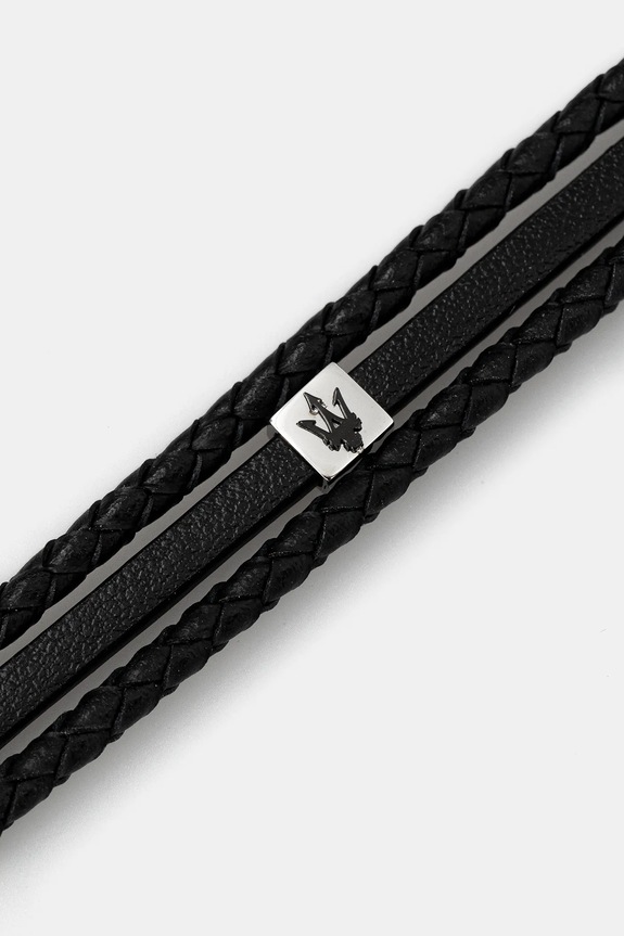 Шкіряний браслет Maserati LEATHER JM525AVE32 чорний AA00