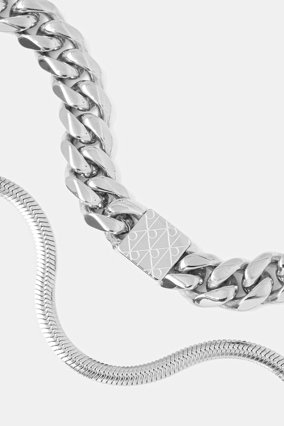 Calvin Klein brățară pentru bărbați, din oțel inoxidabil pachet de 2 35100091 argintiu AA00