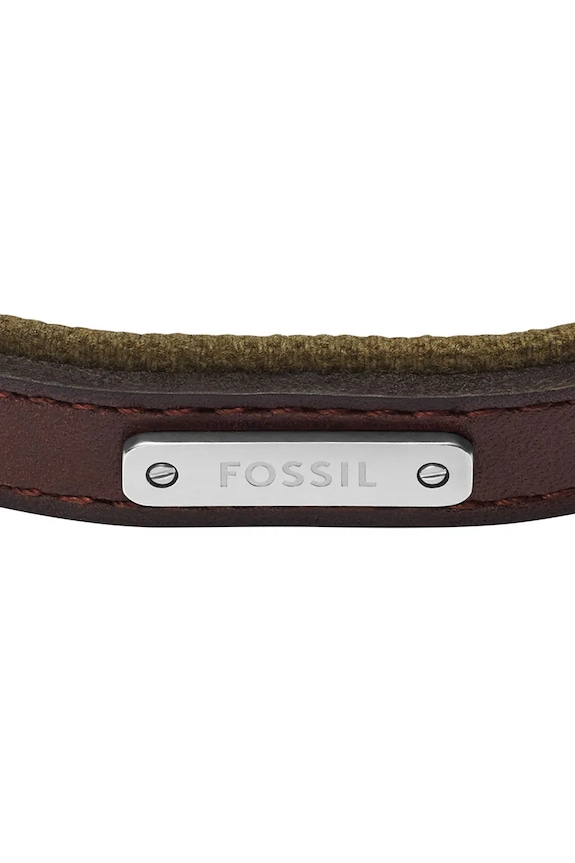 Fossil pánsky kožený náramok bez kameňa Everett JA7315998 zlatá AA00