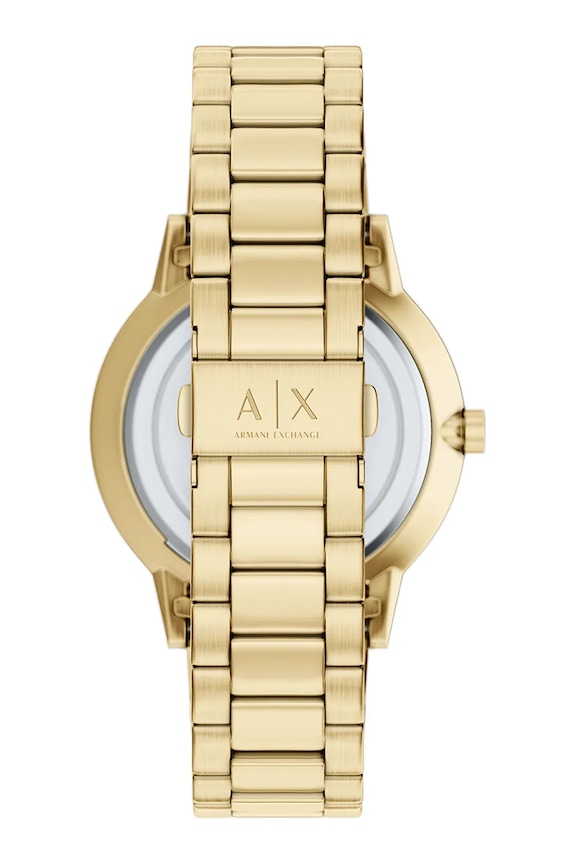 Armani Exchange sada hodiniek a náramku pánska Cayde AX7178SET zlatá AA00