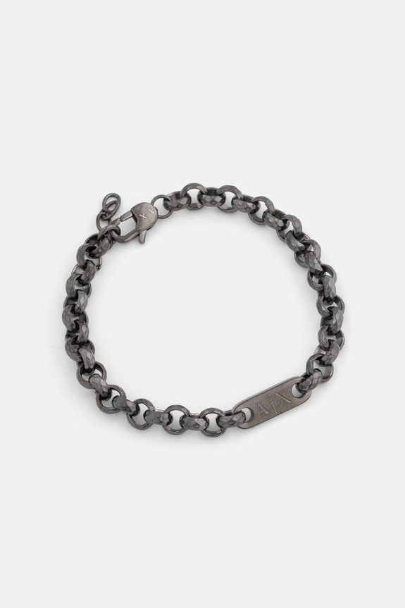 Armani Exchange bransoletka męska Classic srebrny AXG0174040