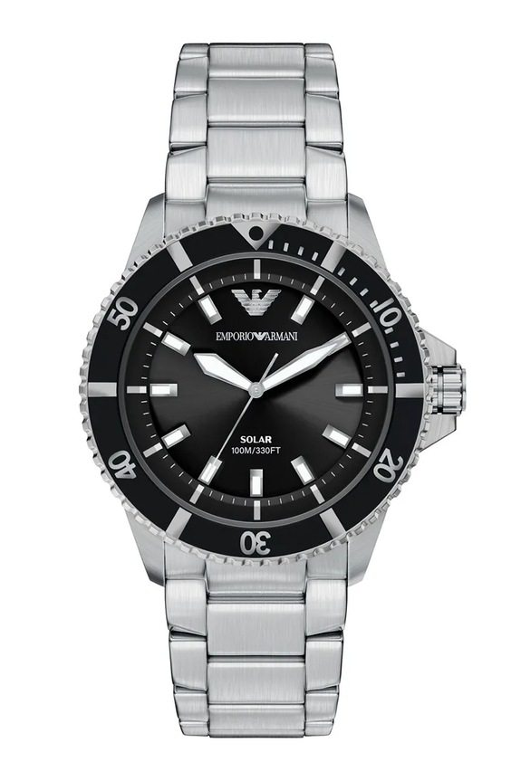 Emporio Armani športové hodinky pánske World Explorer strieborná AR11787