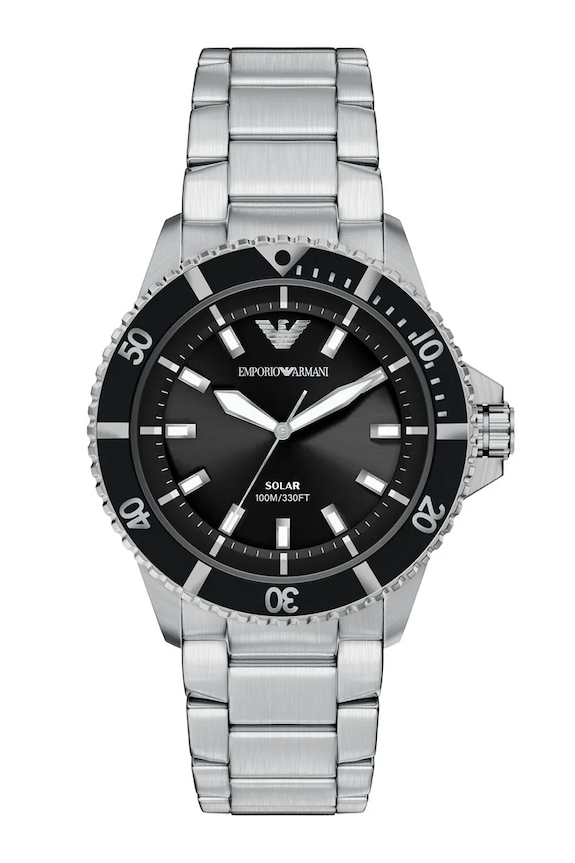 Emporio Armani športové hodinky pánske World Explorer strieborná AR11787