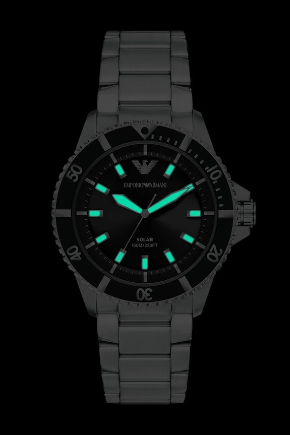 Emporio Armani športové hodinky pánske World Explorer strieborná AR11787
