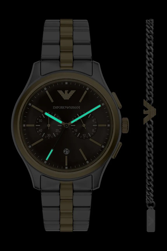 Emporio Armani sada hodiniek a náramku pánska Dario viacfarebná AR80084SET
