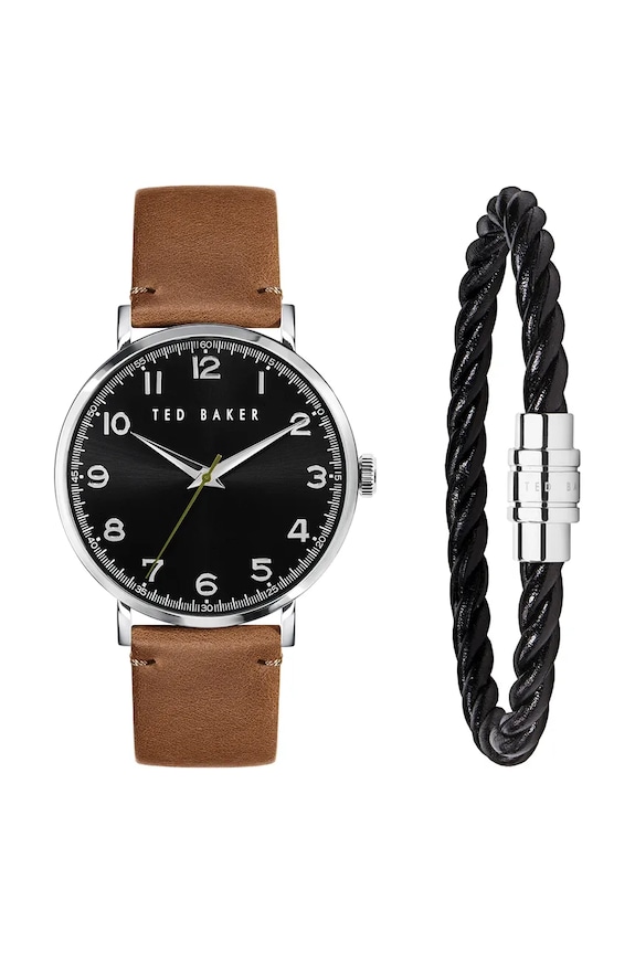 Ted Baker set ceas și brățară pentru bărbați maro BKG028700