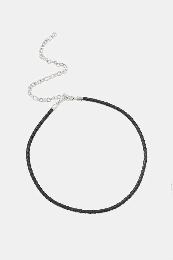 Trussardi colier pentru bărbați, din piele T-LEATHER negru TJAXZ17
