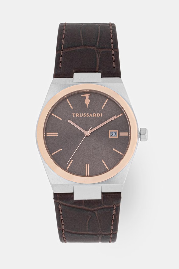Trussardi zestaw zegarek i bransoletka męski T-MILANO R2451175001 brązowy AA00