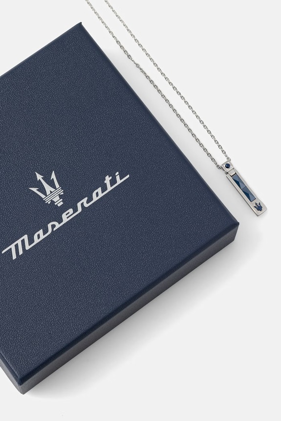 Akcesoria MASERATI naszyjnik męski CERAMIC JM423ATZ26 srebrny