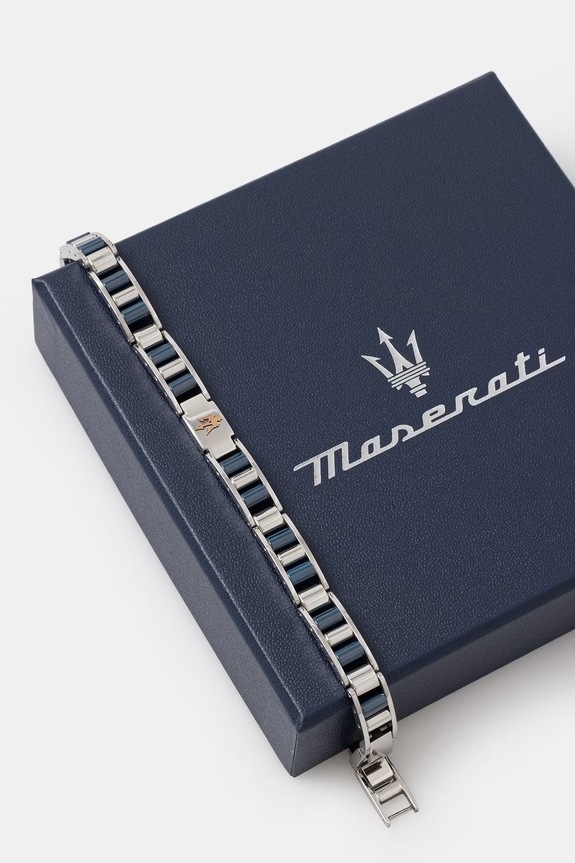 Akcesoria MASERATI bransoletka męska ze stali nierdzewnej CERAMIC JM225ATZ55 srebrny