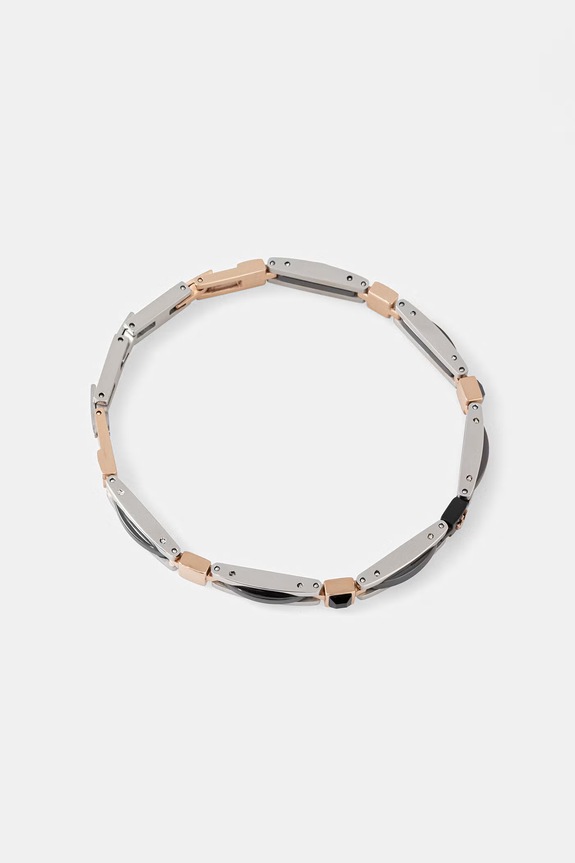 MASERATI bransoletka męska ze stali nierdzewnej z kryształem CERAMIC srebrny JM223ATZ19