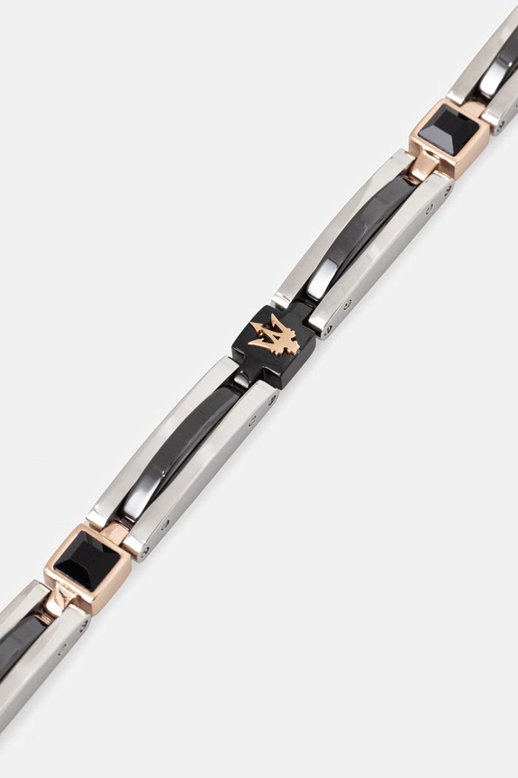 MASERATI bransoletka męska ze stali nierdzewnej z kryształem CERAMIC JM223ATZ19 srebrny AA00