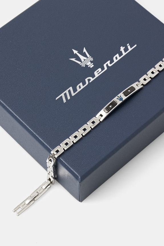 Kiegészítők MASERATI karkötő férfi rozsdamentes acél gyémánt JM125ATY24 ezüst